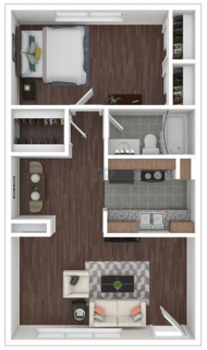1 Bed / 1 Bath / 702 sq ft / Availability: Please Call / Deposit: $300 / Rent: $735