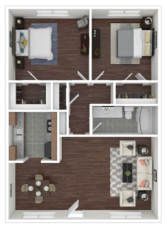 2 Bed / 1 Bath / 860 sq ft / Availability: Please Call / Deposit: $300 / Rent: $870