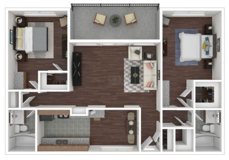 2 Bed / 2 Bath / 1,154 sq ft / Availability: Please Call / Deposit: $300 / Rent: $970